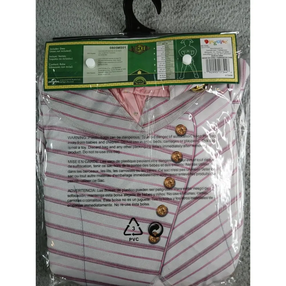 Wicked Glinda Shiz University Uniform Costume Girls Medium (7-8) Pink NWT